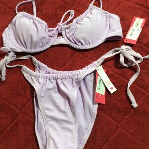 Target Xhileration Lavendar Tie Bikini Set Size M (4-6) NWT